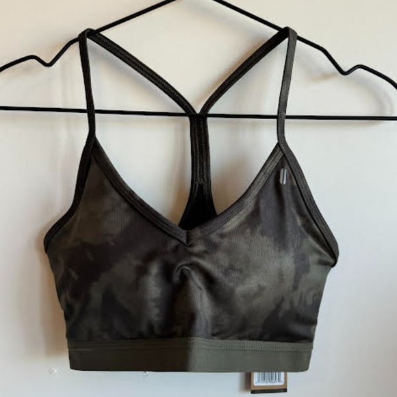 No Bull Tie-Dye Matte V-Neck Sports Bra - Army & Graphite / SMALL - Picture 2 of 4